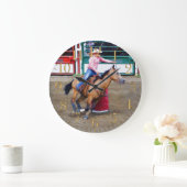 Grande Horloge Ronde Barrel Racing Rodéo Conception I (Maison)