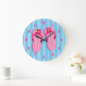 Grande Horloge Ronde Bascules électroniques roses (Maison)