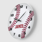 Grande Horloge Ronde Baseball Monogramme (Angle)
