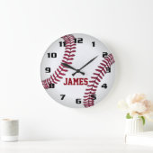 Grande Horloge Ronde Baseball Monogramme (Maison)