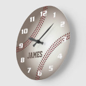 Grande Horloge Ronde Baseball Monogramme (Angle)