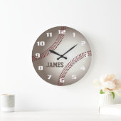 Grande Horloge Ronde Baseball Monogramme (Maison)