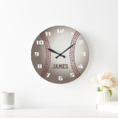 Grande Horloge Ronde Baseball Monogramme (Maison)