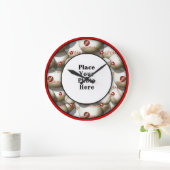 Grande Horloge Ronde Baseballs Votre Mur Photo Clock (Maison)