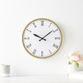 Grande Horloge Ronde Basic Plain Black and White Roman Numeral (Maison)