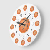 Grande Horloge Ronde Basket-ball Atom Clock with Numbers (Angle)