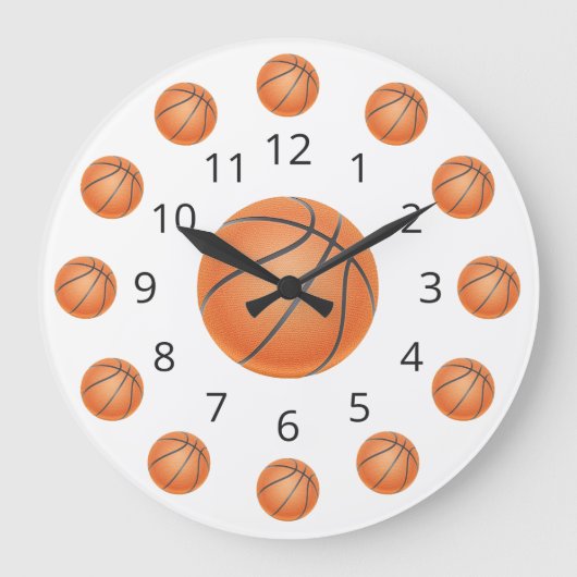 Grande Horloge Ronde Basket-ball Atom Clock with Numbers (Recto)