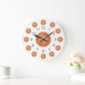 Grande Horloge Ronde Basket-ball Atom Clock with Numbers (Maison)