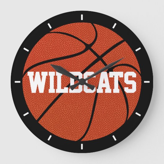 Grande Horloge Ronde Basket-ball custom Text Decorative Wall Clock (Recto)