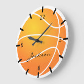 Grande Horloge Ronde Basket-ball du Personalized (Angle)