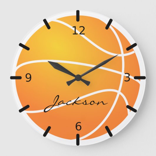 Grande Horloge Ronde Basket-ball du Personalized (Recto)