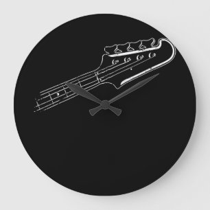 Grande Horloge Ronde Bass Player Bass Guitar Musical Design