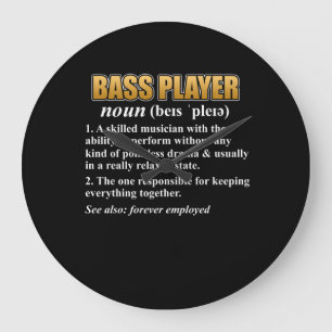 Grande Horloge Ronde Bass Player Définition Guitare Music Musicien Gra
