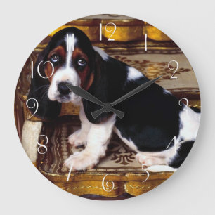 Grande Horloge Ronde Basset Hound Puppy