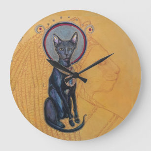 Grande Horloge Ronde Bastet Chat déesse Egypte Maureen Girard