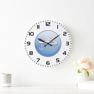 Grande Horloge Ronde Bateau et Ancre Marine nautique