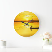 Grande Horloge Ronde Bateau traditionnel de pêcheurs Sunrise (Maison)