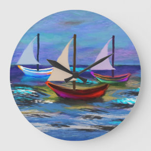 Grande Horloge Ronde Bateaux en mer