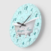 Grande Horloge Ronde Bathtub & Bubble Clock- customize & personalize (Angle)