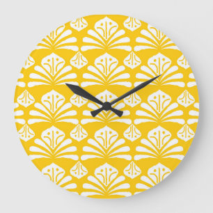 Grande Horloge Ronde batik indonésien : kawung, motifs de gurda.