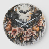 Grande Horloge Ronde Bats et mural Citrouille (Recto)