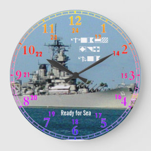 Grande Horloge Ronde Battle Ship Acrylic Wall Clock