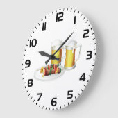 Grande Horloge Ronde BBQ brochettes et biscuits d'été de bière (Angle)