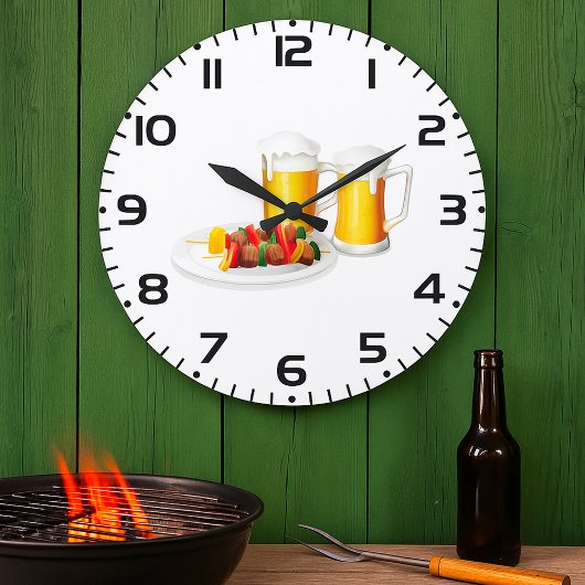 Grande Horloge Ronde BBQ brochettes et biscuits d'été de bière