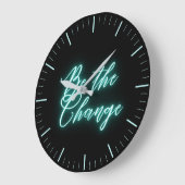 Grande Horloge Ronde Be the Change Neon Aqua (Angle)
