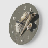 Grande Horloge Ronde Beach art Wall Clocks (Angle)
