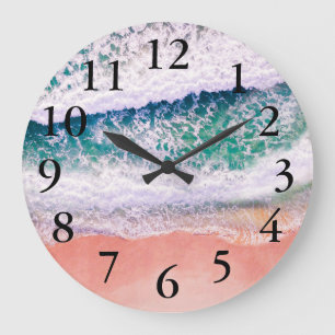 Grande Horloge Ronde Beach House Photo Tropical Personnalisée