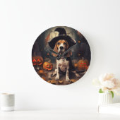 Grande Horloge Ronde Beagle Citrouille Halloween effroi (Maison)