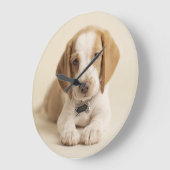 Grande Horloge Ronde Beagle Puppy (Angle)