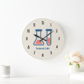 Grande Horloge Ronde Beaker & Test Tube Science Themed (Maison)