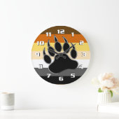 Grande Horloge Ronde Bear Pride Drapeau Ours Paw (Maison)