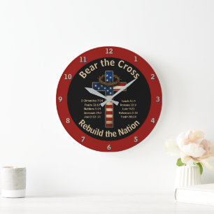 Grande Horloge Ronde Bear the Cross - Reconstruire le Mur de la nation
