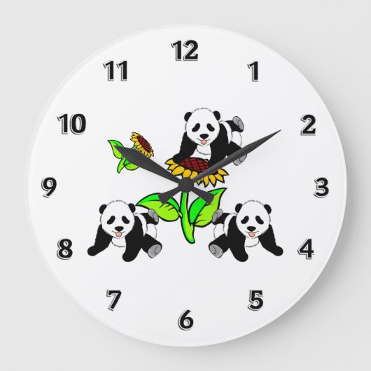 Grande Horloge Ronde Bears de Sunflower (Recto)