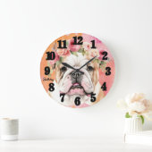 Grande Horloge Ronde Beau Bulldog (Maison)