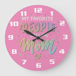 Grande Horloge Ronde Beau cadeau pour maman bénie amour de la famille