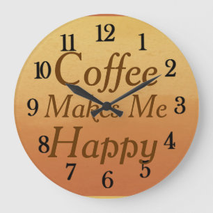Grande Horloge Ronde Beau Café Me Rend Heureux Cuisine