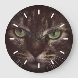 Grande Horloge Ronde Beau chat tigré