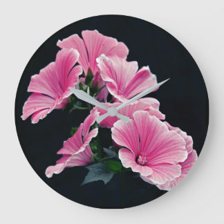 Grande Horloge Ronde Beau Jardin Rose Mallow Roses Fleurs
