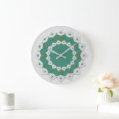 Grande Horloge Ronde Beau mandala blanc (Maison)