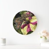 Grande Horloge Ronde Beau papillon éléphant (Maison)