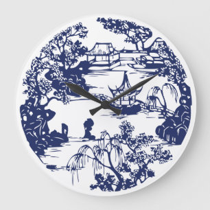 Grande Horloge Ronde Beau paysage de pagode chinoise