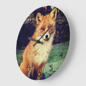 Grande Horloge Ronde Beau Renard Rouge (Angle)