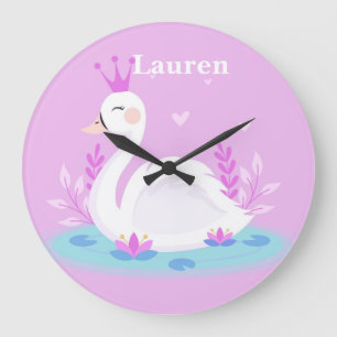 Grande Horloge Ronde Beau thème de princesse Swan