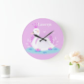 Grande Horloge Ronde Beau thème de princesse Swan (Maison)