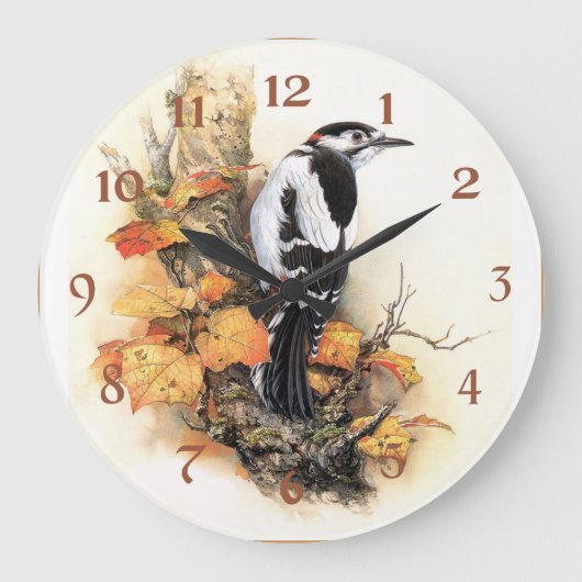 Grande Horloge Ronde Beauté des oiseaux d'automne (Recto)