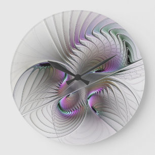 Grande Horloge Ronde Beauté surréaliste timide Art fractal abstrait mod